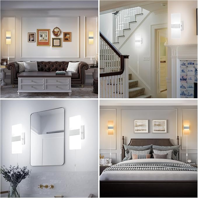 TRLIFE Modern Wall Sconce, Adjustable 4 Color Temperature LED Wall Sconce Plug - Image 4