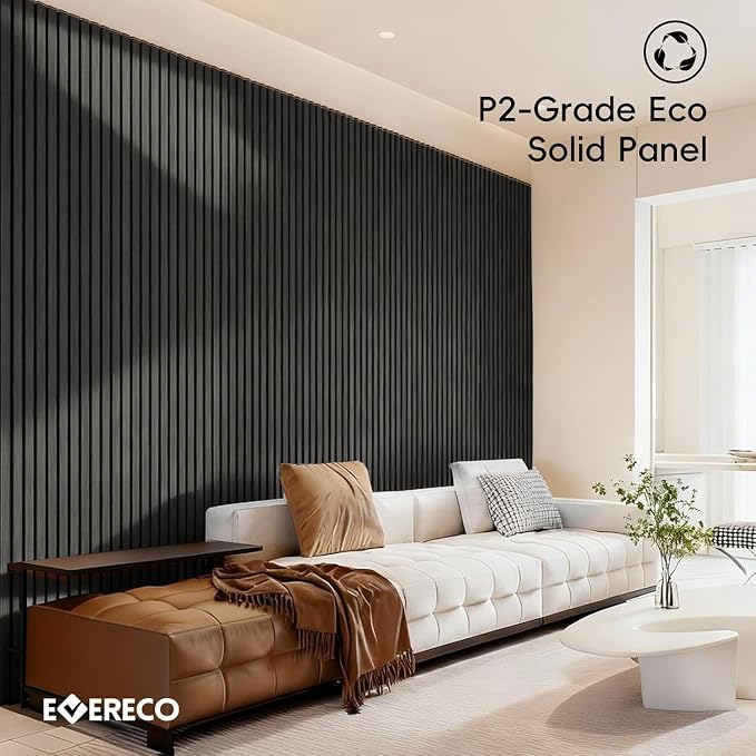 EVERECO 6 Pack Wood Slat Acoustic Wall Panels 92.5" × 7.87", 3D Sound Absorbing - Image 6
