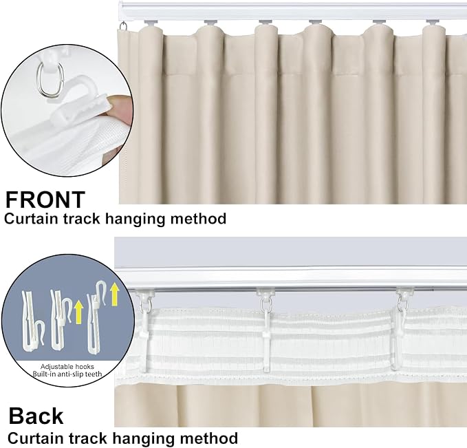 Room Divider Blackout Curtain Track Curtains Wall Dividers Panels Screen - Image 5