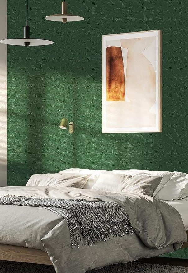 Abyssaly Dark Green Peel and Stick Wallpaper Removable Silk Texture Contact - Image 4