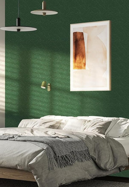 Abyssaly Dark Green Peel and Stick Wallpaper Removable Silk Texture Contact - Image 4