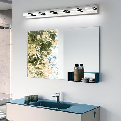 SineRise LED Modern Bathroom Vanity Light Fixtures, Chrome Modern Acrylic - Image 5