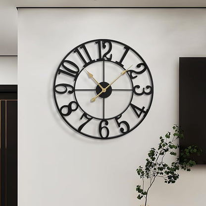 LEIKE Large Wall Clocks for Living Room, Non Ticking, Battery Operated - Image 5