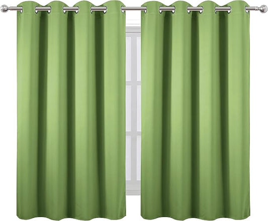 LEMOMO Blackout Curtains 52 x 45 inch/Light Green Curtains Set of 2 - Image 2