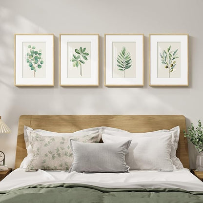 Framed Minimalist Sage Green Botanical Wall Art by Cuspin