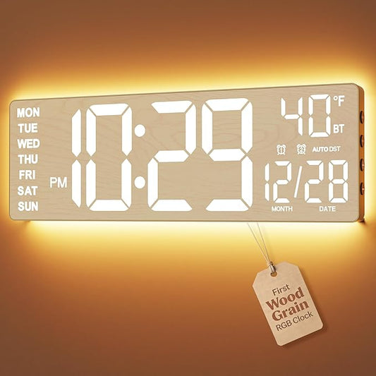 EASYERA 16.5" Large Digital Wall Clock by EASYERA