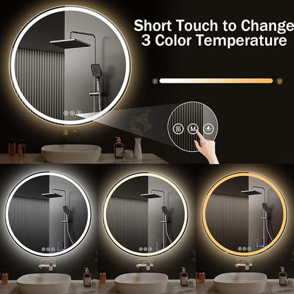 LED Bathroom Mirror 32 Inch Round Bathroom Mirror - Image 3