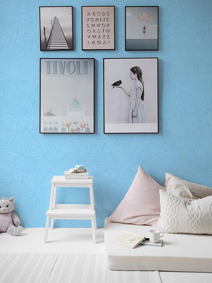 Cohoo Home Blue Peel and Stick Wallpaper Silk Solid Light Blue Contact Paper - Image 7