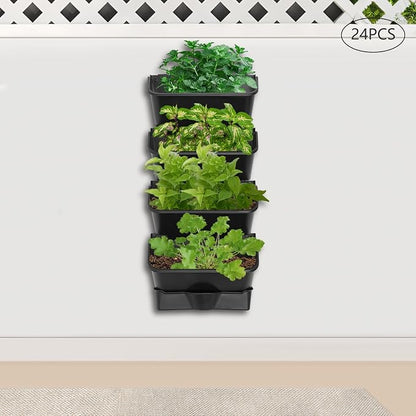 Vertical Wall Planter with 24 Pots, Hanging Garden Plant Flowerpot Holder - Image 9