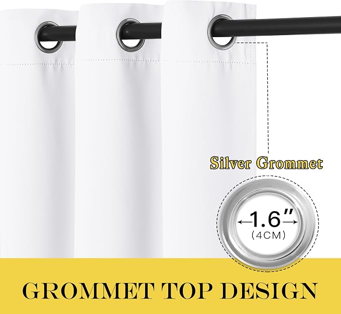 NICETOWN White Room Darkening Curtain 72 inches Long - Image 2