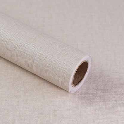 Beige Grasscloth Peel and Stick Wallpaper, Modern Textured Fabric Linen Vinyl by MANONIRIA