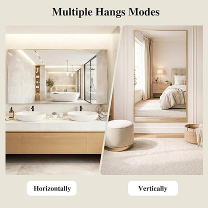 Koonmi Gold Mirrors for Wall, 30x36 Inch Bathroom Mirror, Rectangular Wall - Image 6