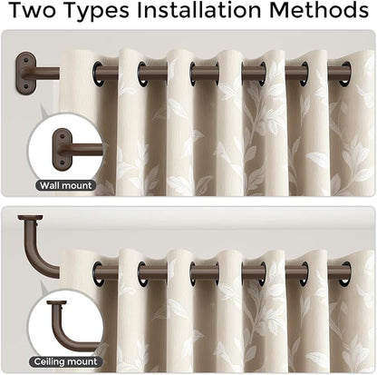 Curtain Rods 32-46 Inch, Bronze Wrap Around Blackout Curtain Rods - Image 4