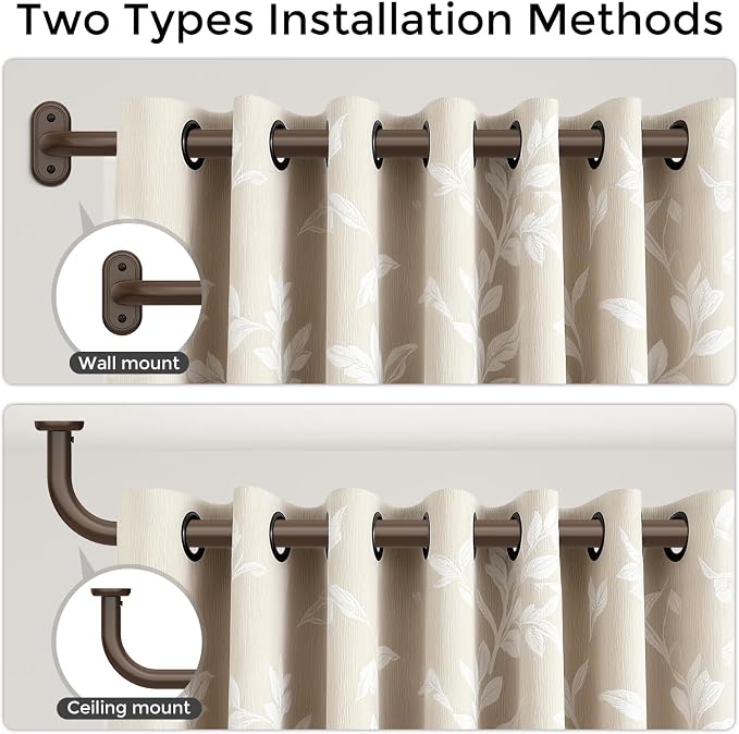 Curtain Rods 36-120 Inch, Bronze Wrap Around Blackout Curtain Rods - Image 4