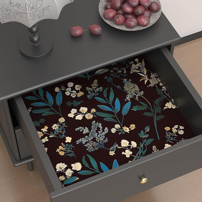 Laatse Vintage Wallpaper Peel and Stick Dark Green Floral Wallpaper 17.5'' x - Image 2