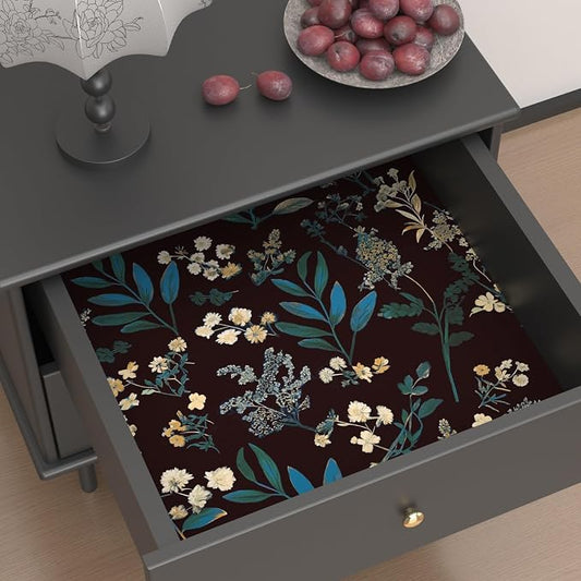 Laatse Vintage Wallpaper Peel and Stick Dark Green Floral Wallpaper 17.5'' x - Image 2
