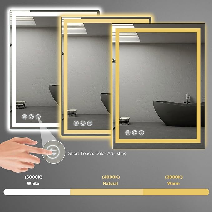 Memobarco LED Mirror for Bathroom 20"x 28" - Image 4