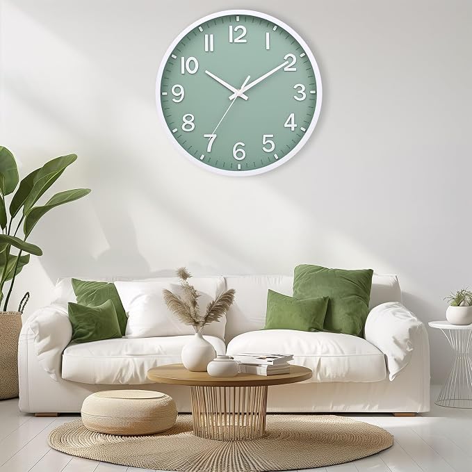 Wall Clocks Battery Operated 12 inch Modern Wall Clock, Silent Non Ticking Wall - Image 3