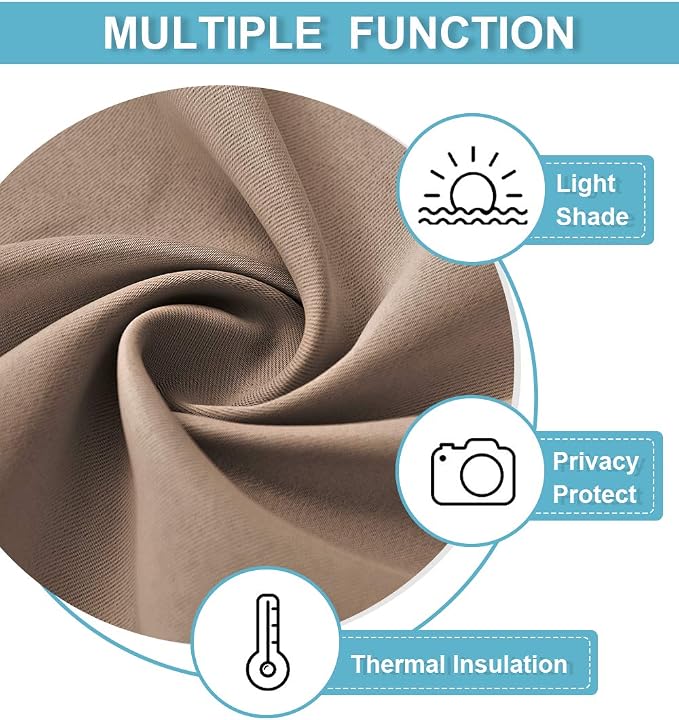RYB HOME Blackout Curtains Soundproof Energy Saving Insulating Privacy Room - Image 7