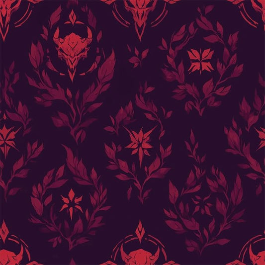 FLFK Gothic Wallpaper Peel and Stick Dark Red Wallpaper 16" x 256" Vinyl by FLFK
