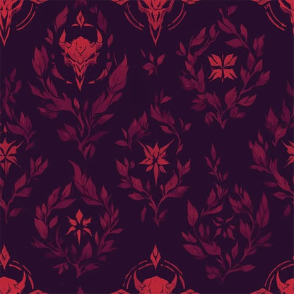 FLFK Gothic Wallpaper Peel and Stick Dark Red Wallpaper 16" x 256" Vinyl by FLFK