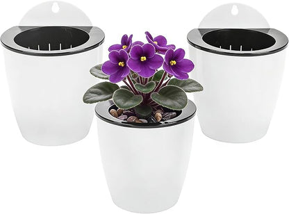 3 Pack Self Watering Wall Hanging Planter Pots Vertical Garden Window Hang by OrimercGarden