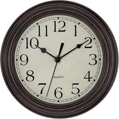 Foxtop 9 Inch Wall Clock Battery Operated Silent Non-Ticking Small Classic by Foxtop