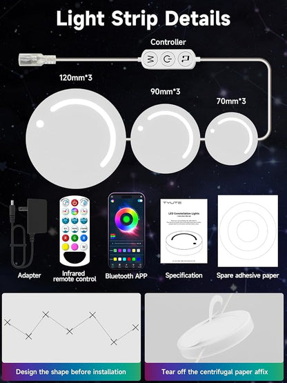 GIPOYENT Smart Wall Light, 9-Piece LED DIY Constellation Light, RGB Color - Image 6