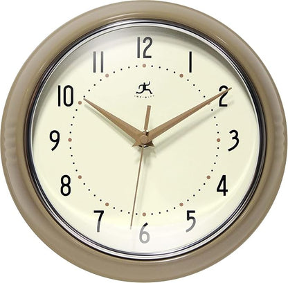 Infinity Instruments LTD. Retro 9 inch Silent Sweep Non-Ticking Mid Century by InfinityInstruments