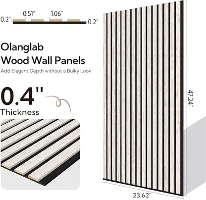 Olanglab Wood Slat Wall Panels 4 Pack, Acoustic Wall Panels, 47.24'' x 23.62" - Image 5