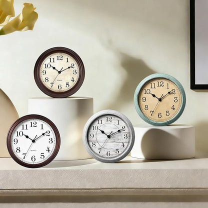 Wall Clock, 9 Inch Silent Wall Clocks Battery Operated, Decorative Clocks - Image 4