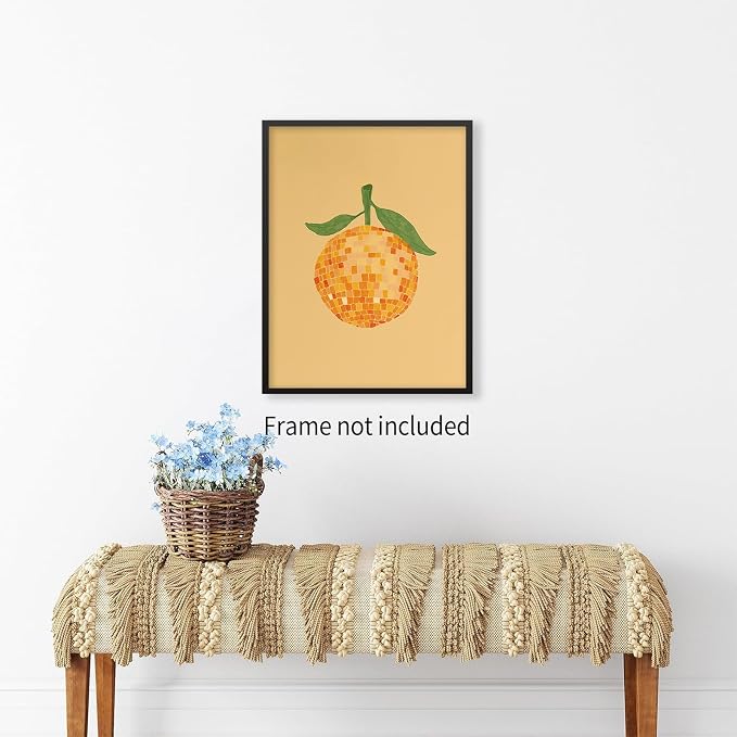 jkahh Retro Funky Orange Canvas Wall Art Fashion Disco Ball Aesthetic Posters - Image 4