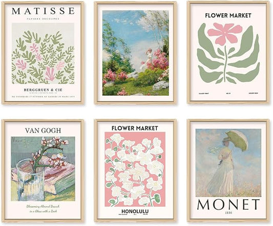 QIAOMICS Colorful Flower Market Wall Art Prints Abstract Matisse Wall Decor by QIAOMICS