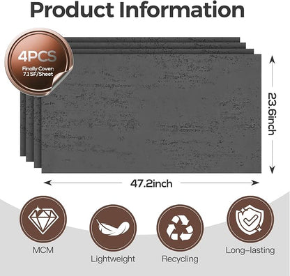 KASARO 3D Faux Stone Wall Panels, Modified Clay Material, Accent - Image 6