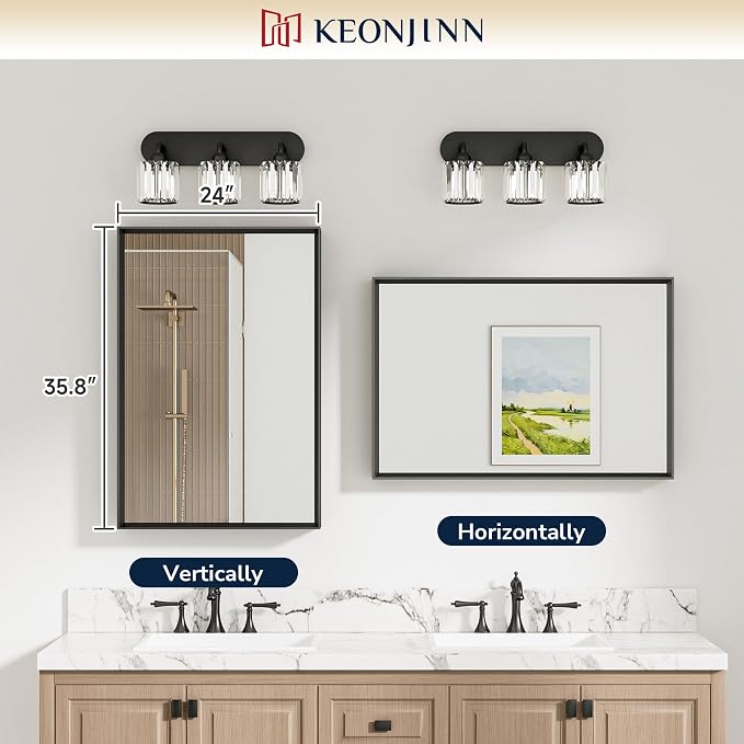 Keonjinn 24 x 36 Inch Brushed Nickel Bathroom Mirrors - Image 7