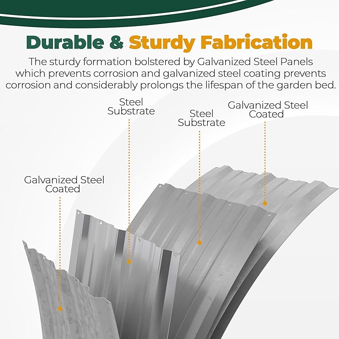 Utopia Home 2 Pack Galvanized Raised Garden Bed, 6ft x 2ft Lightweight Planter Boxes Outdoor with Easy Assembly, Large Garden Bed for Vegetables, Fruits, Flower - Silver