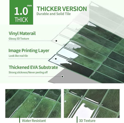 Peel and Stick Backsplash 3D Wall Tiles, Self-Adhesive, Oil Proof, Waterproof - Image 7