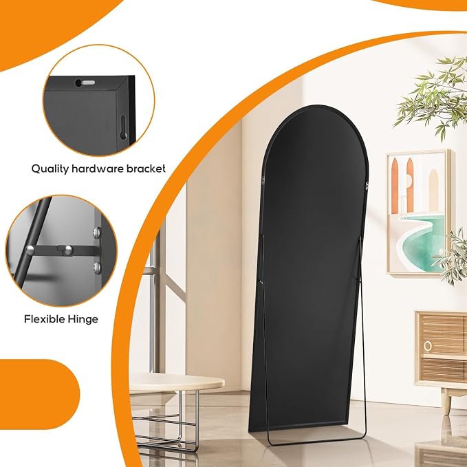 Arched Mirror Full Length, Upgraded 16"x59" Body Wall Mirrors - Image 4