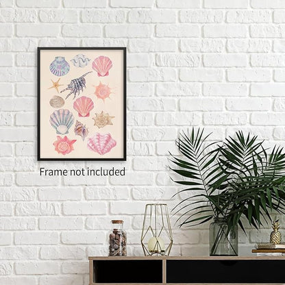 Pink Shell Posters Funky Coastal Cowgirl Wall Art Vintage Beach House - Image 5