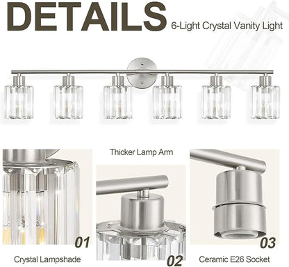 Crystal Bathroom Light Fixtures, Bathroom Lighting Fixtures Over Mirror - Image 4