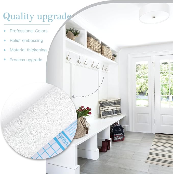 Dimoon 17.7''x236'' Peel and Stick Wallpaper White Contact Paper - Image 6