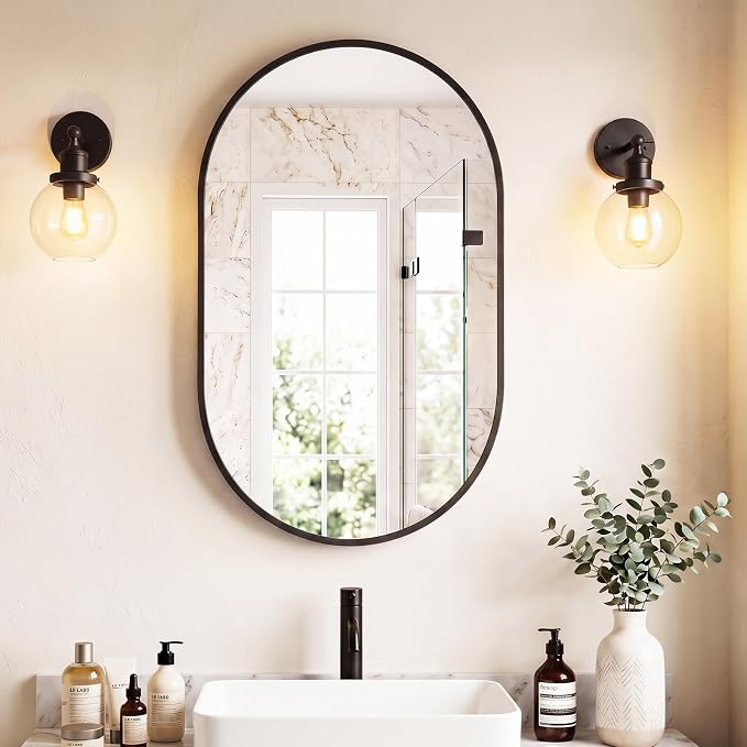 DUMOS 24" x 36" Oval Bathroom Mirror, Tempered Glass, Morden Vanity Mirror - Image 7