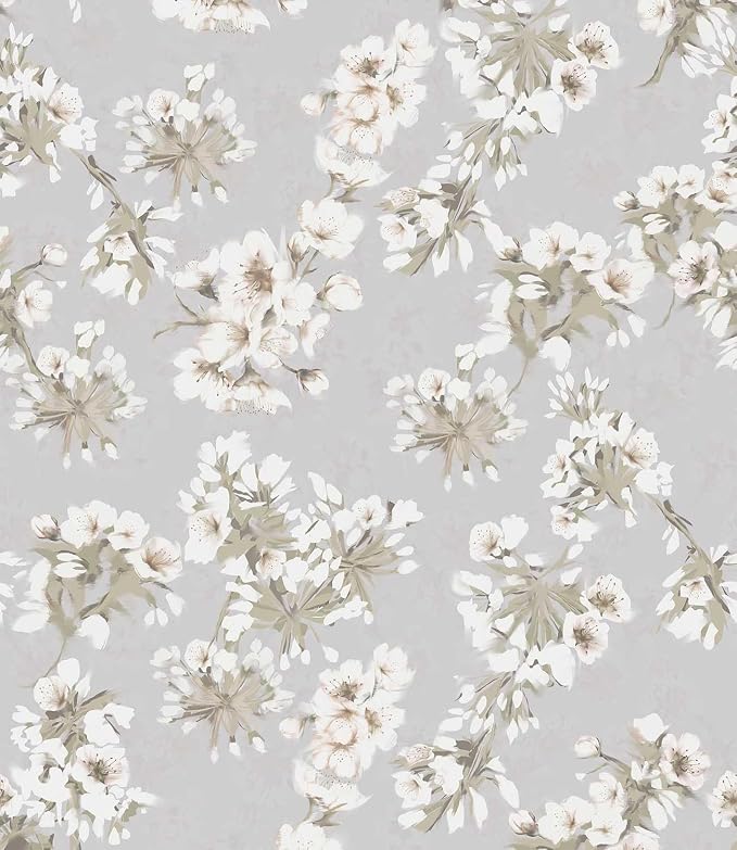 Floral Peel and Stick Wallpaper Farmhouse Pear Blossom Vintage Wallpaper by LUKUUI