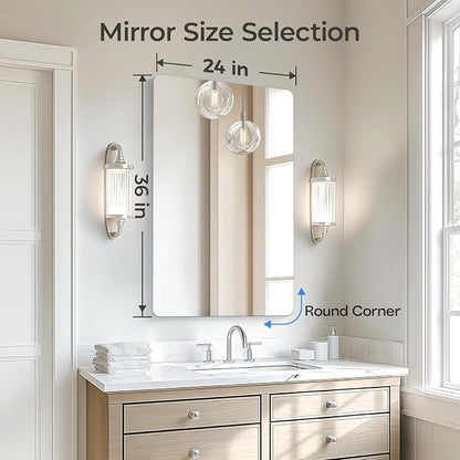 USHOWER Frameless Bathroom Mirror - Image 4