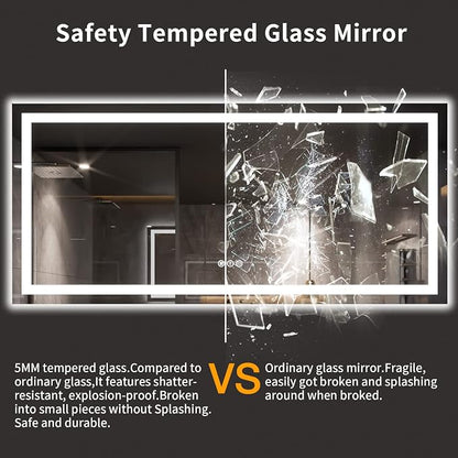 LOAAO 77X36 LED Bathroom Mirror - Image 8
