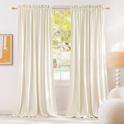 NICETOWN Ivory White Winter Velvet Curtains by NICETOWN