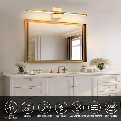 Morauroral Gold Battery Operated Wall Sconces, Dimmable Wall Sconces - Image 3