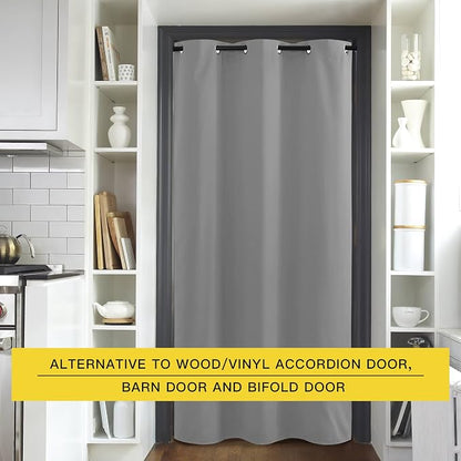 NICETOWN Faux Folding Accordion Doors, Front Door Curtains, Privacy Blackout - Image 4