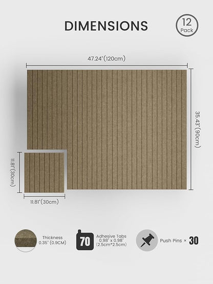 Bumusty Large Cork Board Alternative-48 x 36" Felt Bulletin Board Tiles - Image 2