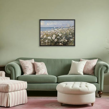 Nature Landscape Wall Art Coastal Wildflower Poster 16X24 inch Black Framed - Image 6